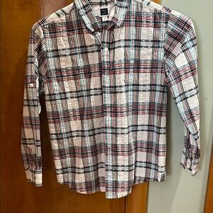 Janie and Jack Blue and Red Button Down Shirt